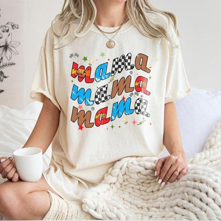 Retro Mc Que0n Cars Shirt,  Cars Movie Mama T-Shirt, cars movie Shirt, Piston Cup Champion Shirt, Car Mom Shirt Casual...