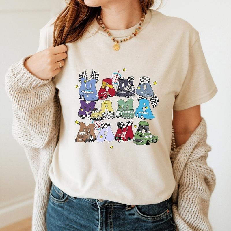 Retro Mc Que0n Cars Shirt,  Cars Movie Mama T-Shirt, cars movie Shirt, Piston Cup Champion Shirt, Car Mom Shirt Casual...