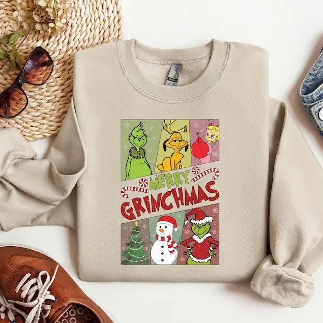 Retro Merry Griiinchmas Sweatshirt, Vintage Griiinchmas Christmas Shirt, Griiinchmas Shirt, University Christmas, Merry...