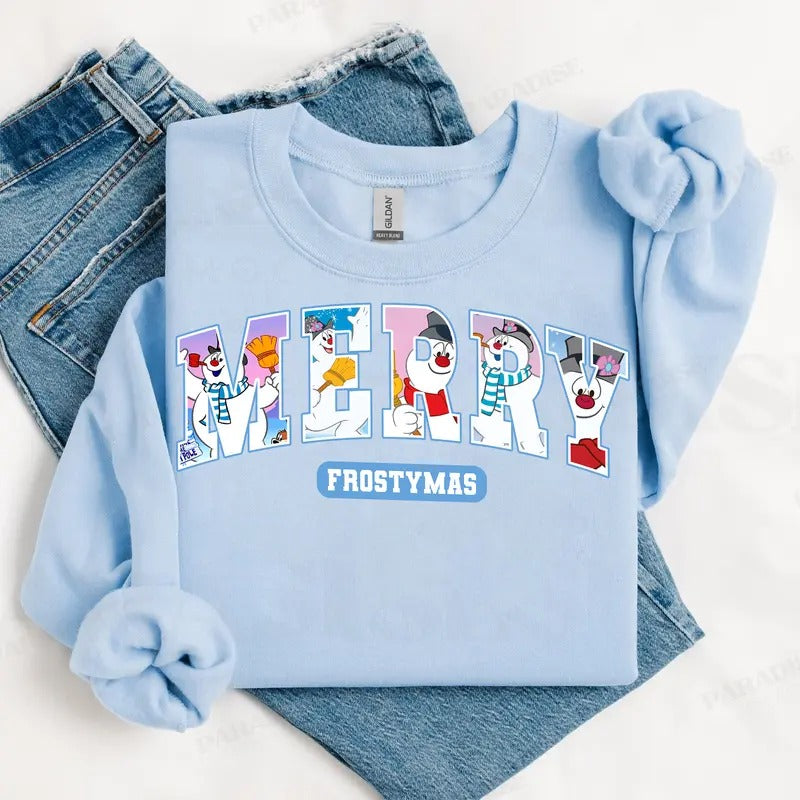 Retro Merrymas Cartoon Sweatshirt, Cute Unisex Retro Xmas Tee - Cotton, Fabric Hoodie | HypeDripTees.com