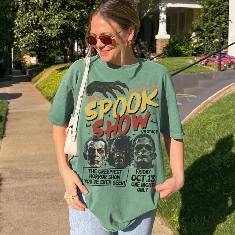 Retro Monster Halloween Shirt, Vintage 90s Horror Movie Tshirt, Spook Show Halloween Tee, Spooky Season T-Shirt Hoodie,...