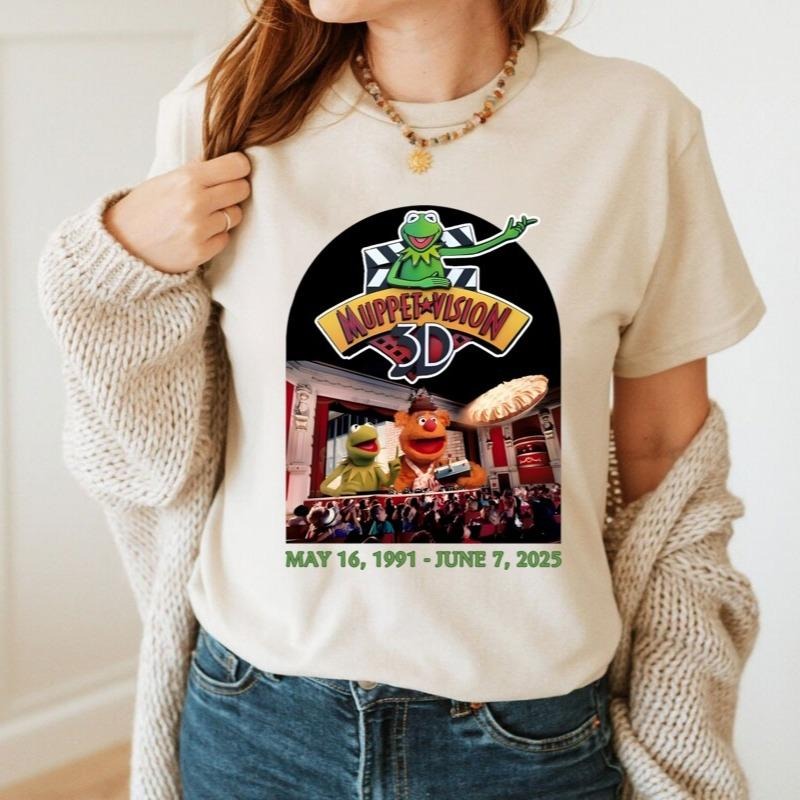 Retro Muppet Vision 3D Tribute Shirt, Muppets Lovers Sweatshirt, Nostalgic Clothing, Celebration of Kermit And Friends...