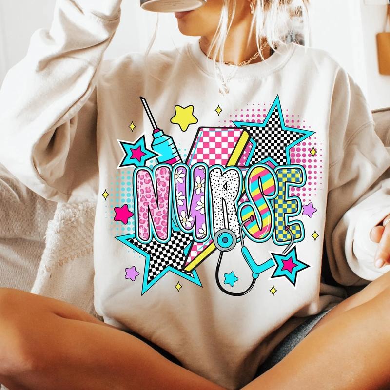 Retro Nurse Shirt, Checkered Nurse Shirt, Preppy Nurse Shirt, RN Graduation Gift, Nurse Shirt, Trending Nurse Hoodie,...