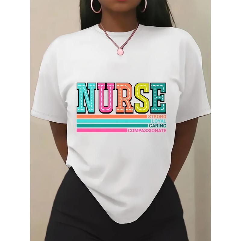 Retro Nurse Women'S Nurse Life Graphic Shirt Funny Print Daily Short Sleeve Tee Hoodie, Sweatshirt | HypeDripTees.com