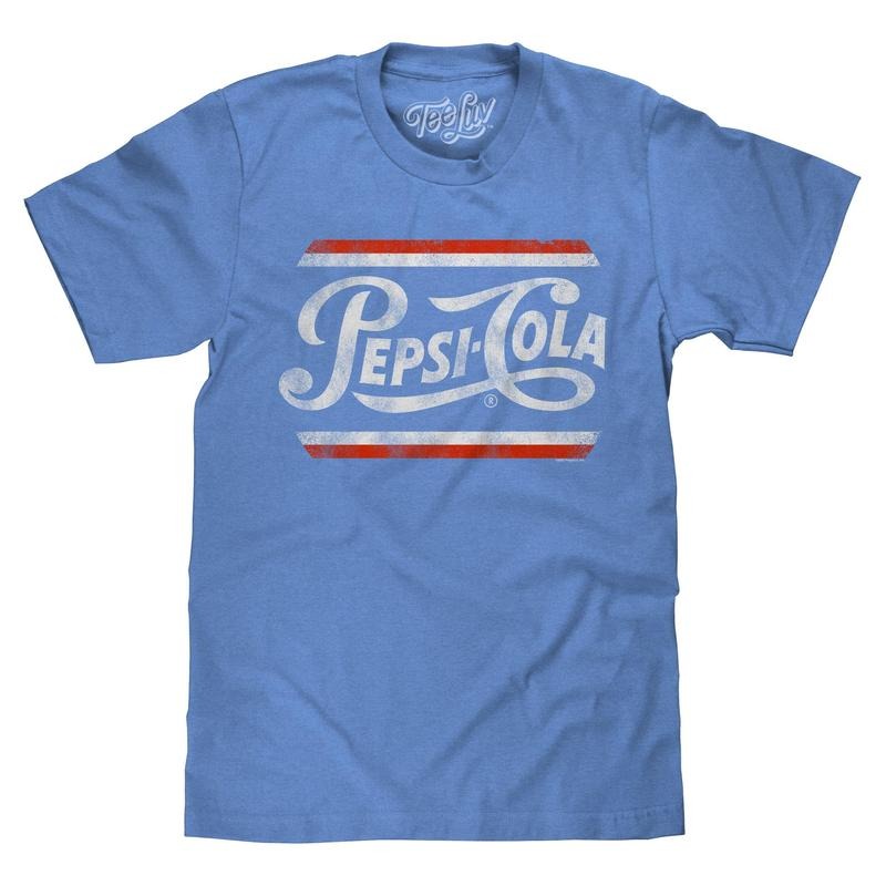 Retro Pepsi Cola Logo T-Shirt - Light Blue Hoodie, Sweatshirt | HypeDripTees.com