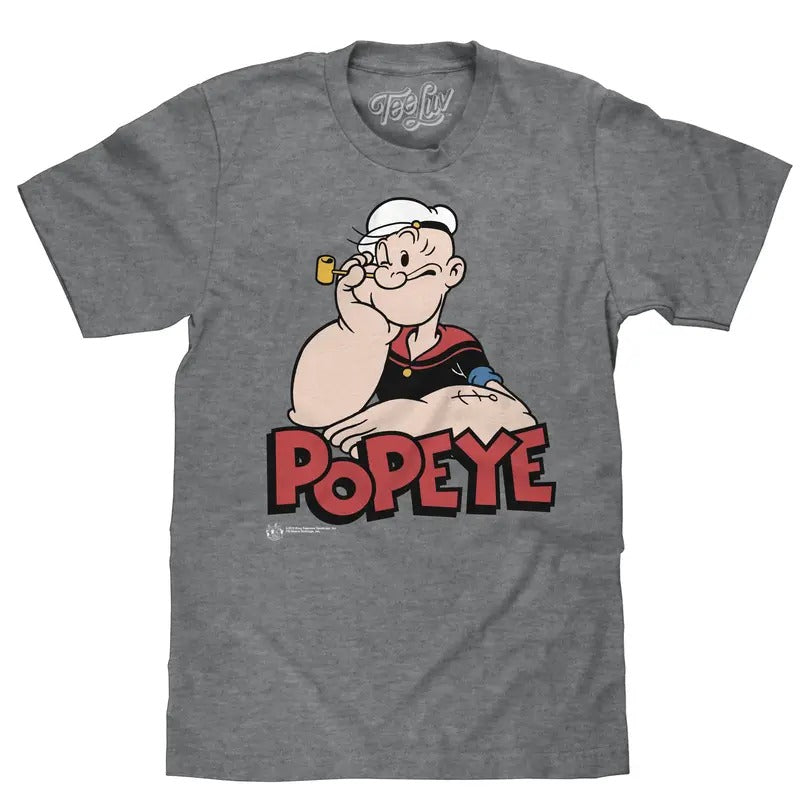 Retro Popeye T-Shirt - Graphite Gray Heather Hoodie, Sweatshirt | HypeDripTees.com