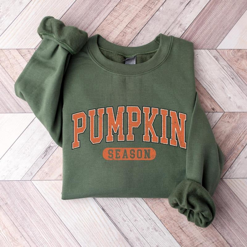 Retro Pumpkin Season Crewneck Sweatshirt, Happy Thanksgiving Festival Sweater, Fall Autumn Cozy Pullover Sweatshirt...