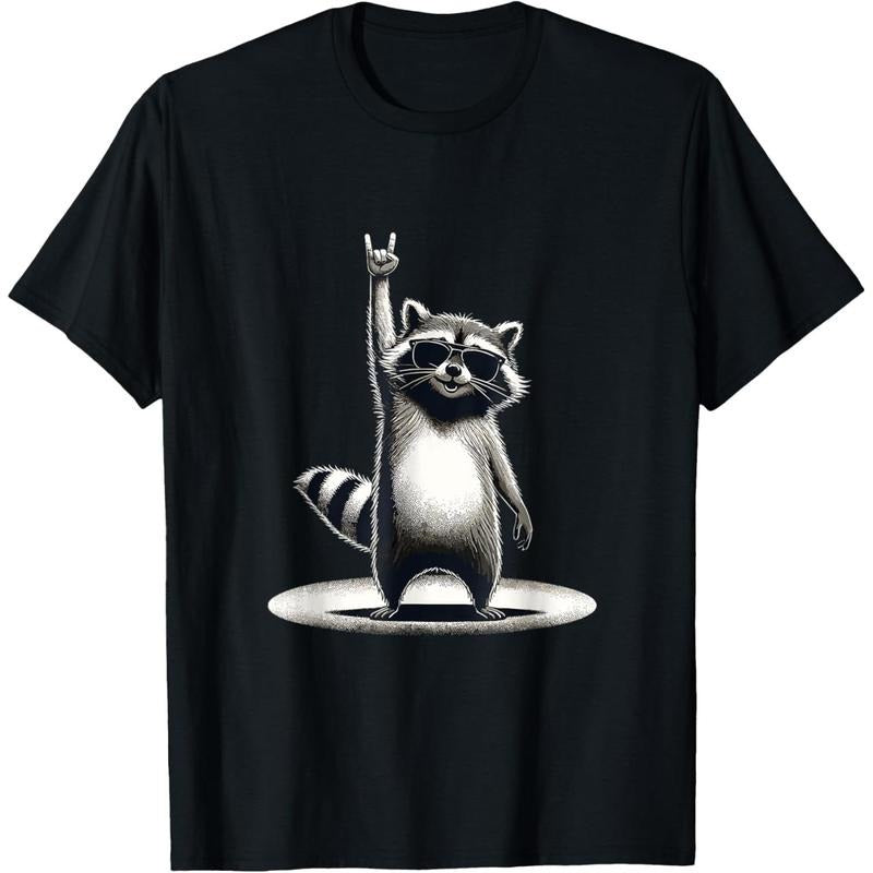 Retro Raccoon Rock Music Gift Men Kids Women Funny Raccoon T-Shirt made in us Hoodie, Sweatshirt | HypeDripTees.com