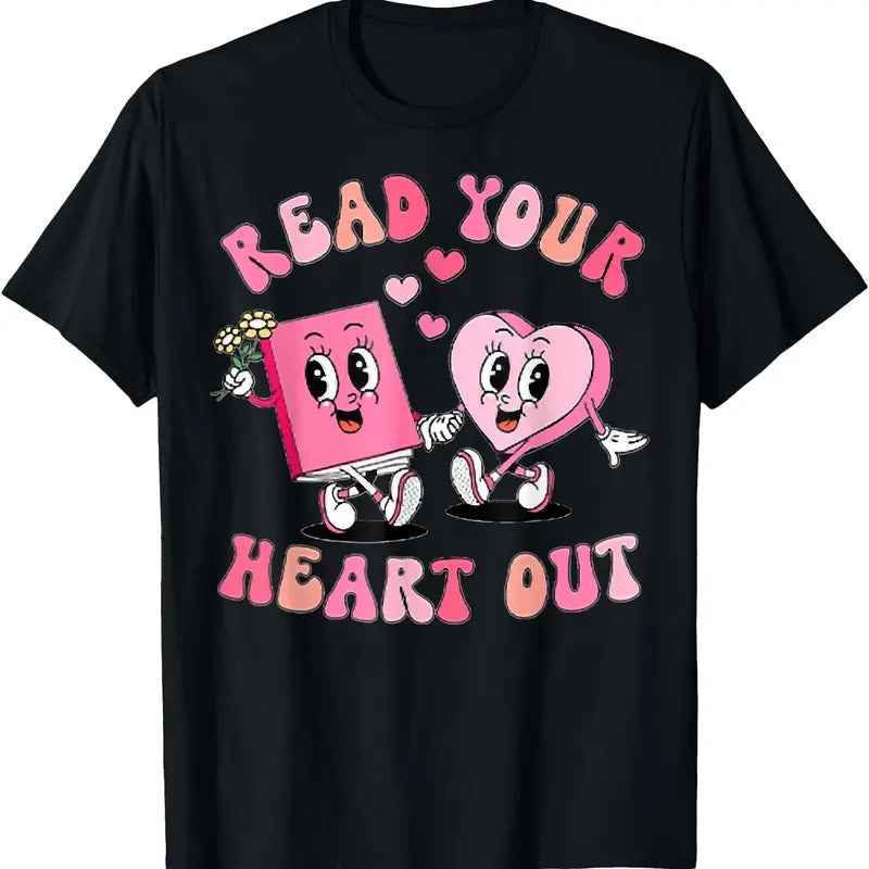 Retro Read Your Heart Out Valentine's Day Teacher Book Lover T-Shirt Hoodie, Sweatshirt | HypeDripTees.com
