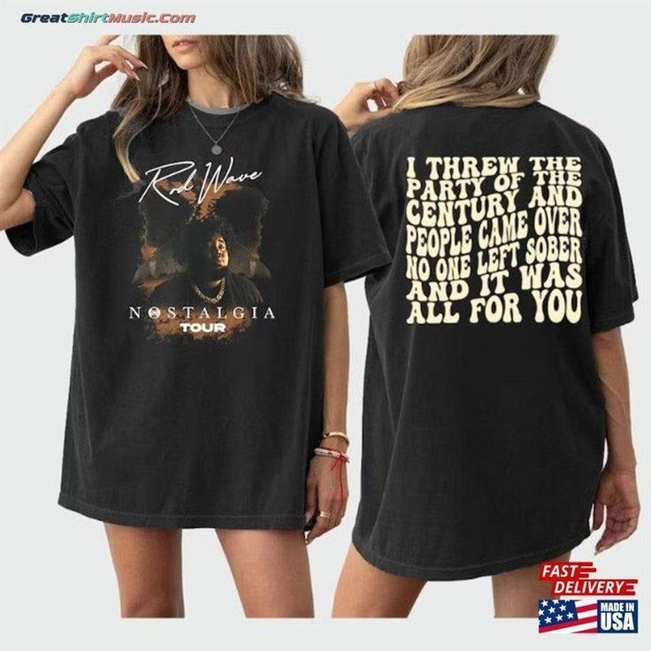 Retro Rod Wave Lyrics 2 Side Sweatshirt Tracklist Nostalgia Tour tshirt Hoodie | HypeDripTees.com