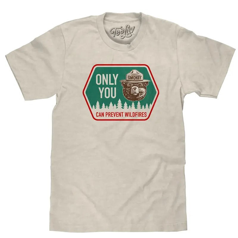Retro Smokey Bear Only You Can Prevent Wildfires T-Shirt - Oatmeal Heather Hoodie, Sweatshirt | HypeDripTees.com