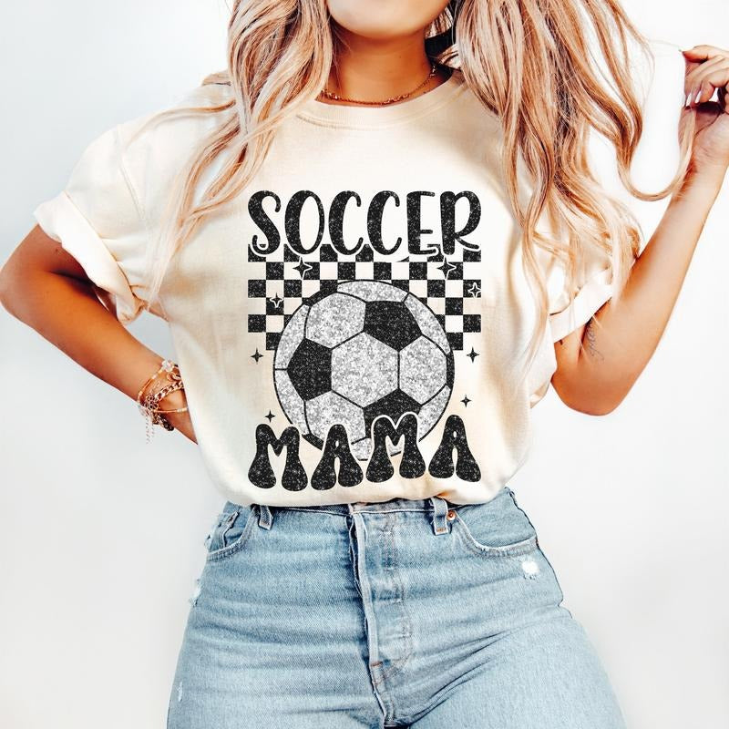 Retro Soccer Mama T-Shirt, Soccer T-Shirt, Sports T-Shirt, Soccer Mom T-Shirt Hoodie, Sweatshirt | HypeDripTees.com