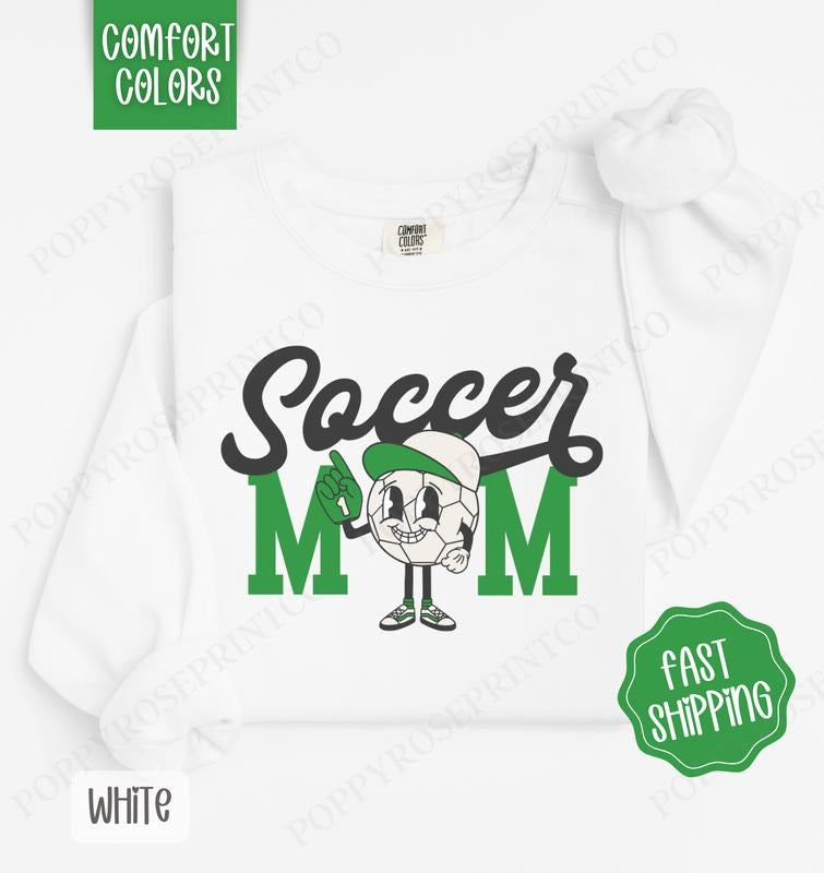 Retro Soccer Mom Comfort Colors Sweatshirt, Soccer Mom Women's Crewneck, Cute Soccer Mom Women's Sweater T-Shirts, Hoodie