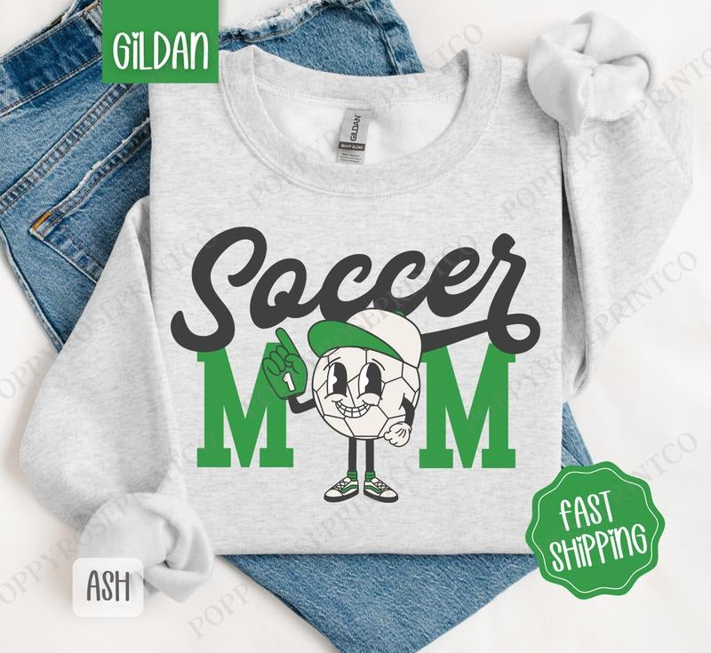 Retro Soccer Mom Sweatshirt, Women's Crewneck, Soccer Mom Women's Sweatshirt T-Shirts, Hoodie | HypeDripTees.com