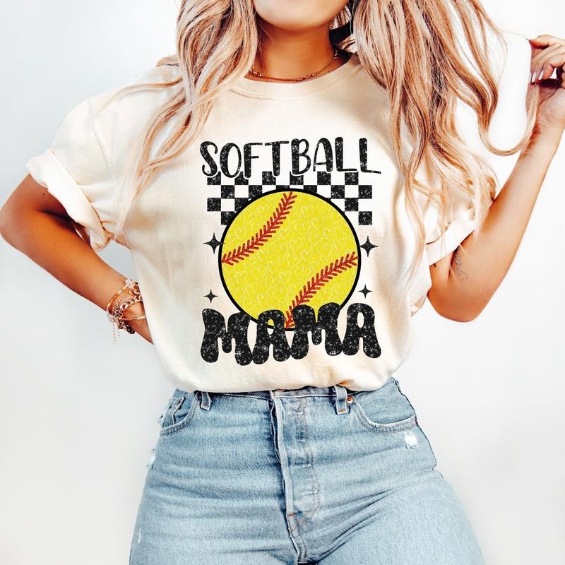 Retro Softball Mama T-Shirt, Softball T-Shirt, Sports T-Shirt, Trendy Retro Mom T-Shirt Hoodie, Sweatshirt | HypeDripTees.com