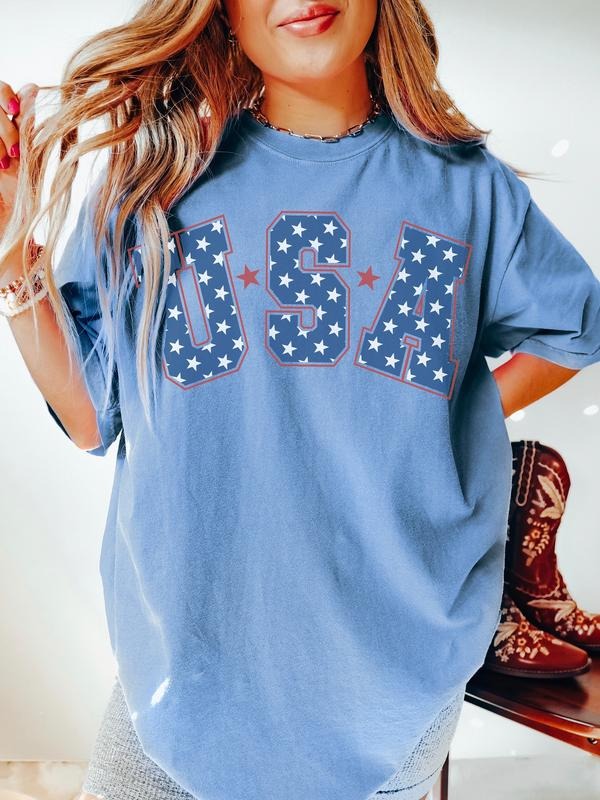 Retro Star USA Graphic Tee, 4th of July Graphic Tee, Star American Graphic Tee, Retro USA Shirt Hoodie, Sweatshirt