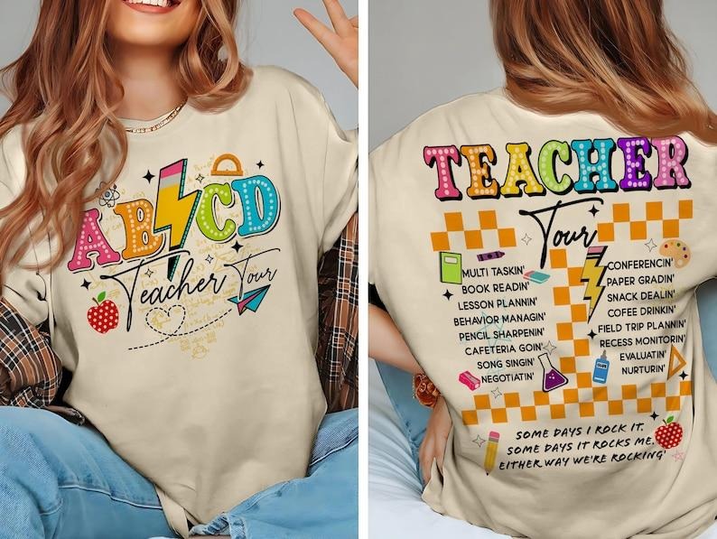 Retro Teacher T Shirt, ABCD Teacher Tour Shirt, Back To School, End of Year Pnh, Teacher Gift, Kindergarten Teacher...