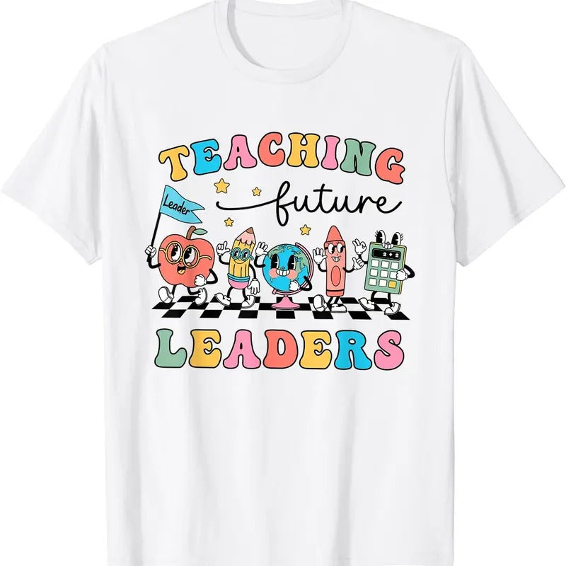 Retro Teaching Future Leaders Groovy Teacher Back To School T-Shirt Hoodie, Sweatshirt | HypeDripTees.com