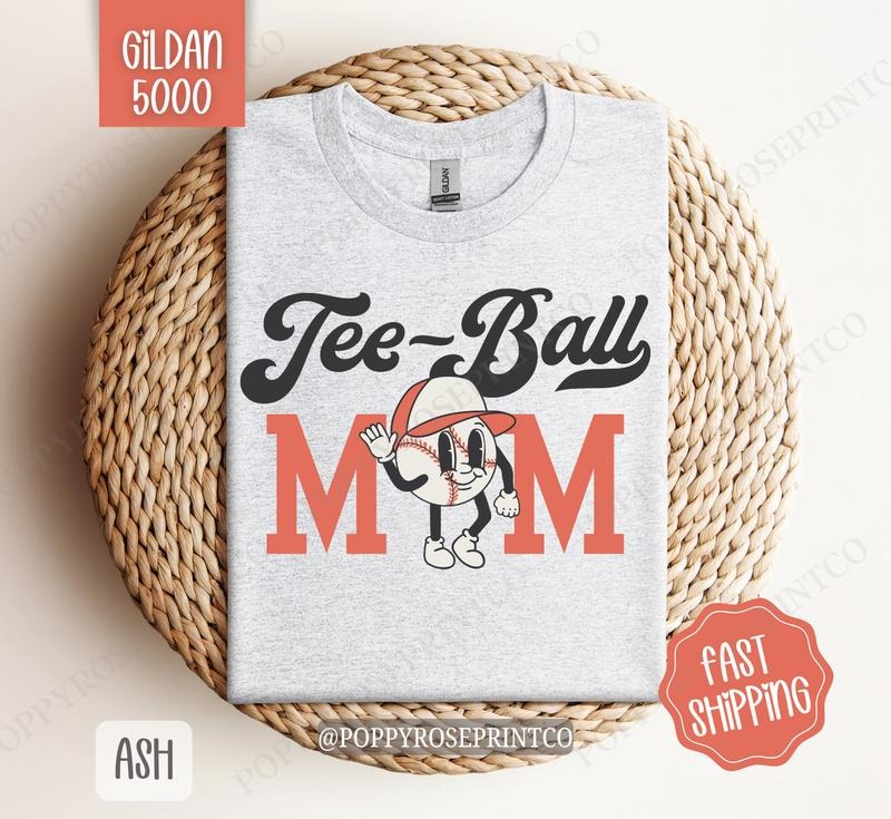 Retro Tee-Ball Mom Shirt Gildan, Tee-Ball Mom Women's Tee, Cute Mom Women's Tshirt Plus Sizes Hoodie, Sweatshirt