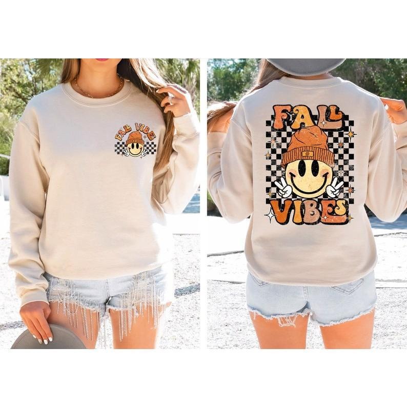 Retro Thanksgiving Fall Vibes Sweatshirt, Retro Fall Vibes Shirt, Fall Vibes Shirt, Retro Holiday Season Shirt,...