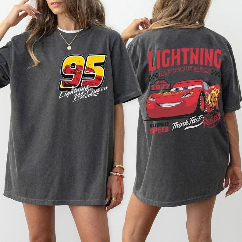 Retro Two Side Mc Que0n Cars Shirt, Cars Movie T-Shirt, cars movie Shirt, Piston Cup Champion Shirt, cars movie Number...