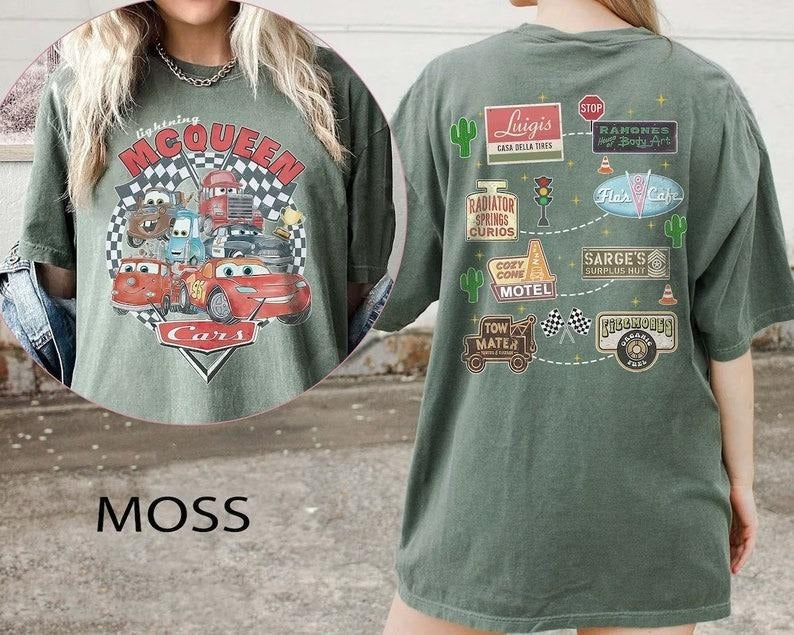 Retro Two Side Mc Que0n Cars Shirt, Cars Movie T-Shirt, cars movie Shirt, Piston Cup Champion Shirt, cars movie Number...