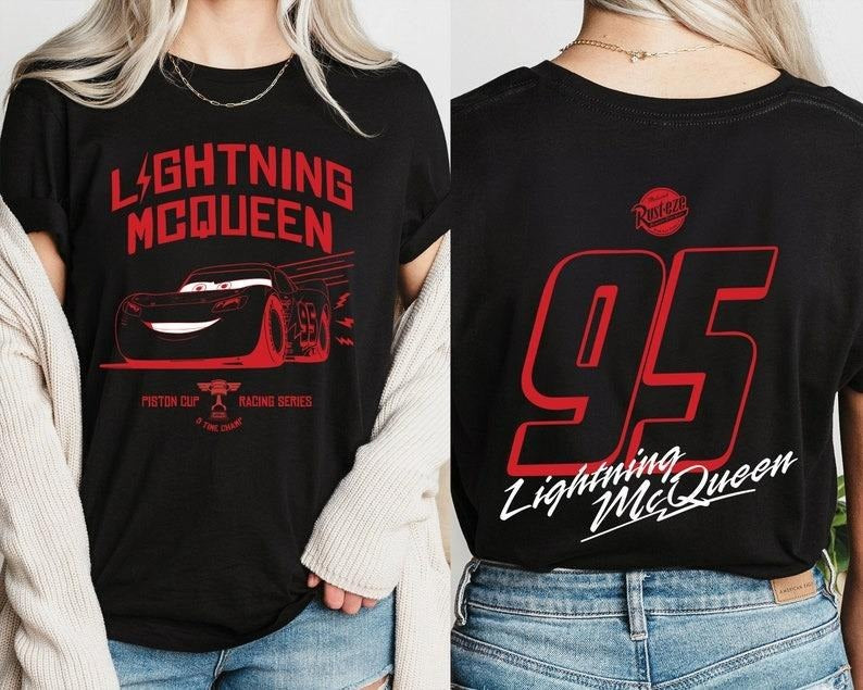 Retro Two Side Mc Que0n Cars Shirt, Cars Movie T-Shirt, cars movie Shirt, Piston Cup Champion Shirt, cars movie Number...