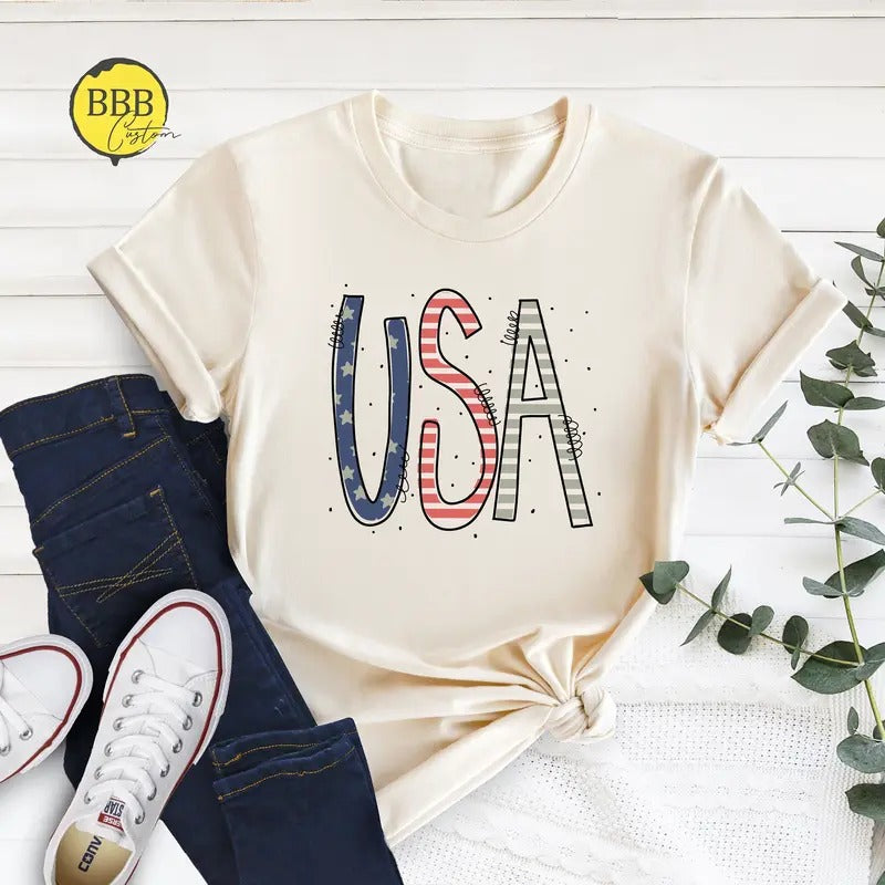 Retro Usa Shirt Shirt For 4th Of July Independent Day Shirt Retro Usa Party Tee Memorial Gift Memorial Day Shirt Party In...