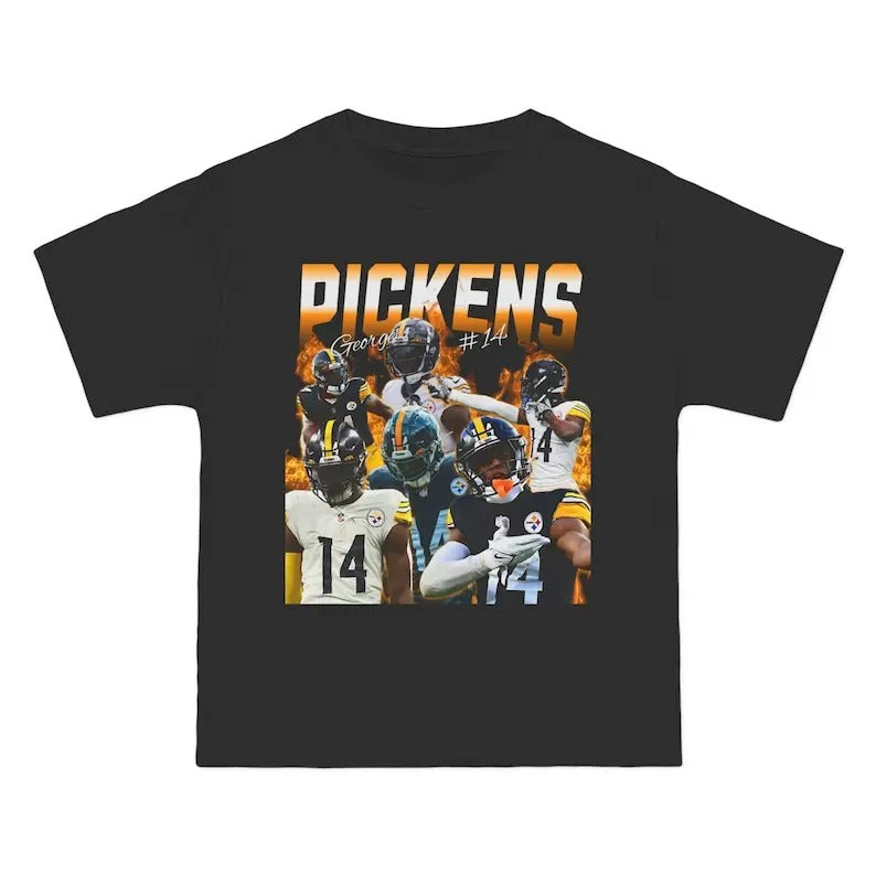 Retro Vintage Pittsburgh George Pickens Football T-Shirt, Black and Yellow Tee, Sports Fan Gift, Game Day Apparel,...
