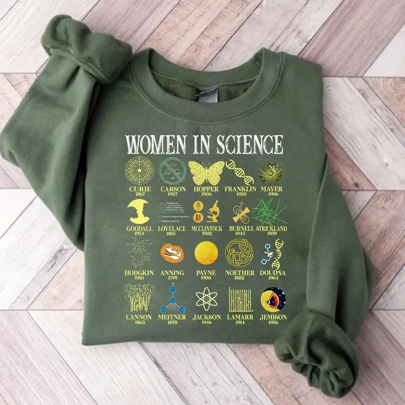 Retro Women in Science T-Shirt, Gift For Science Teacher, Vintage Science Sweatshirt, Cool Science Shirt, Women in STEM...