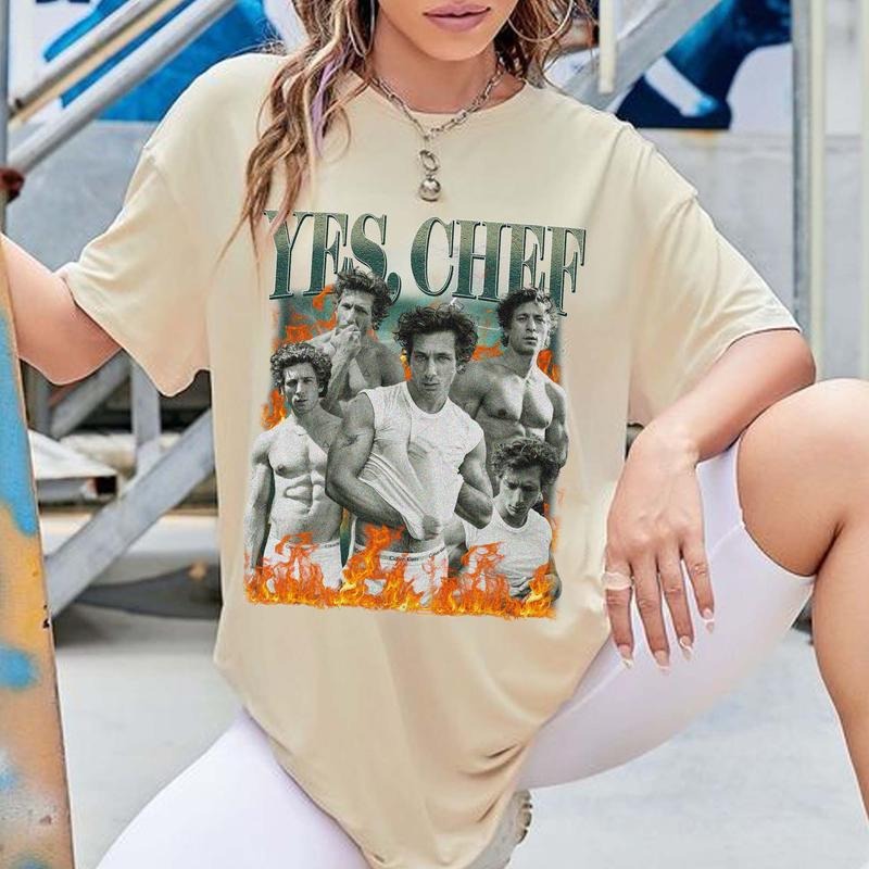 Retro Yes Chef Jeremy Allen White, The Bear, Yes Chef Fire T-Shirt Sweatshirt Hoodie Unisex Casual Fit | HypeDripTees.com