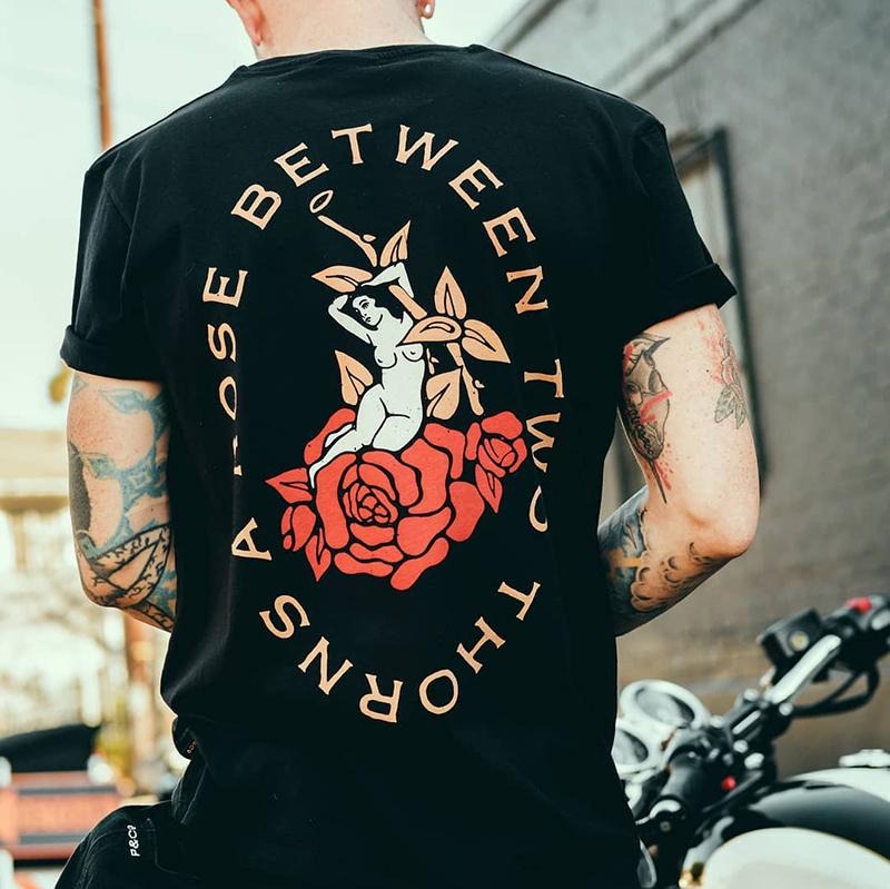 Retro rose girl print short sleeve t-shirt , Music Tee Hoodie, Sweatshirt | HypeDripTees.com
