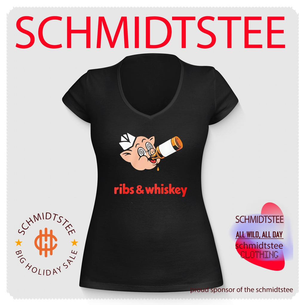 Ribs And Whiskey Pig Drinking Barbecue Shirt