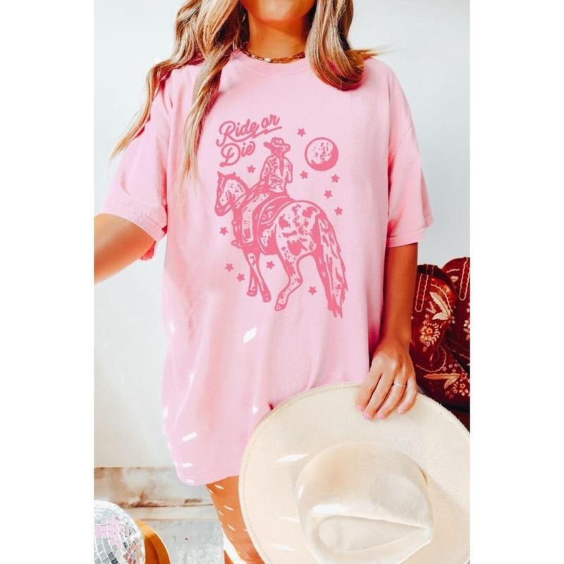 Ride or Die Western Cowgirl Tee Bohemian Retro Vintage Graphic TShirt Grunge Hippie Boho Western Graphic T-Shirt Hoodie,...