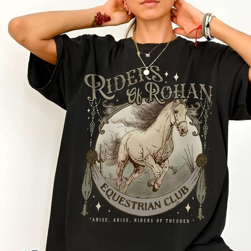 Riders Of Rohan Equestrian Club T-Shirt, Lotr Fantasy Merch, Lotr Jrr Tolkien Book Lover Gift, Bookish Shirt, Geek Gift,...