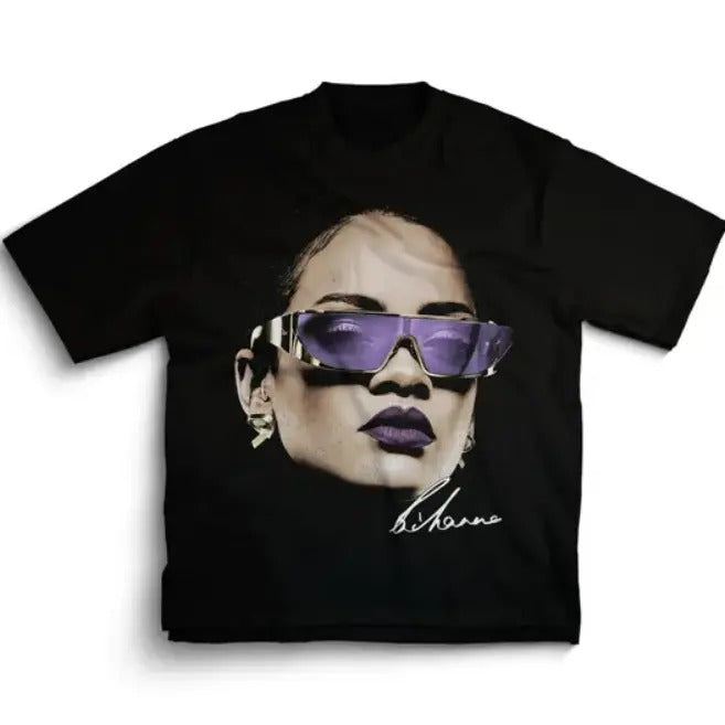 Rihannaa Big Face Tshirt, Vintage Hip Hop Retro Style 90s Tee Hoodie, Sweatshirt | HypeDripTees.com