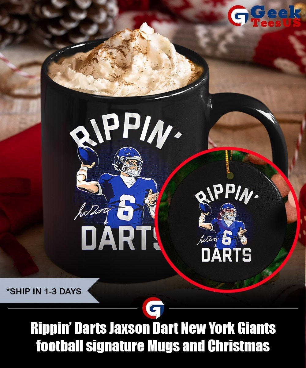 Rippin’ Darts Jaxson Dart New York Giants football signature shirt