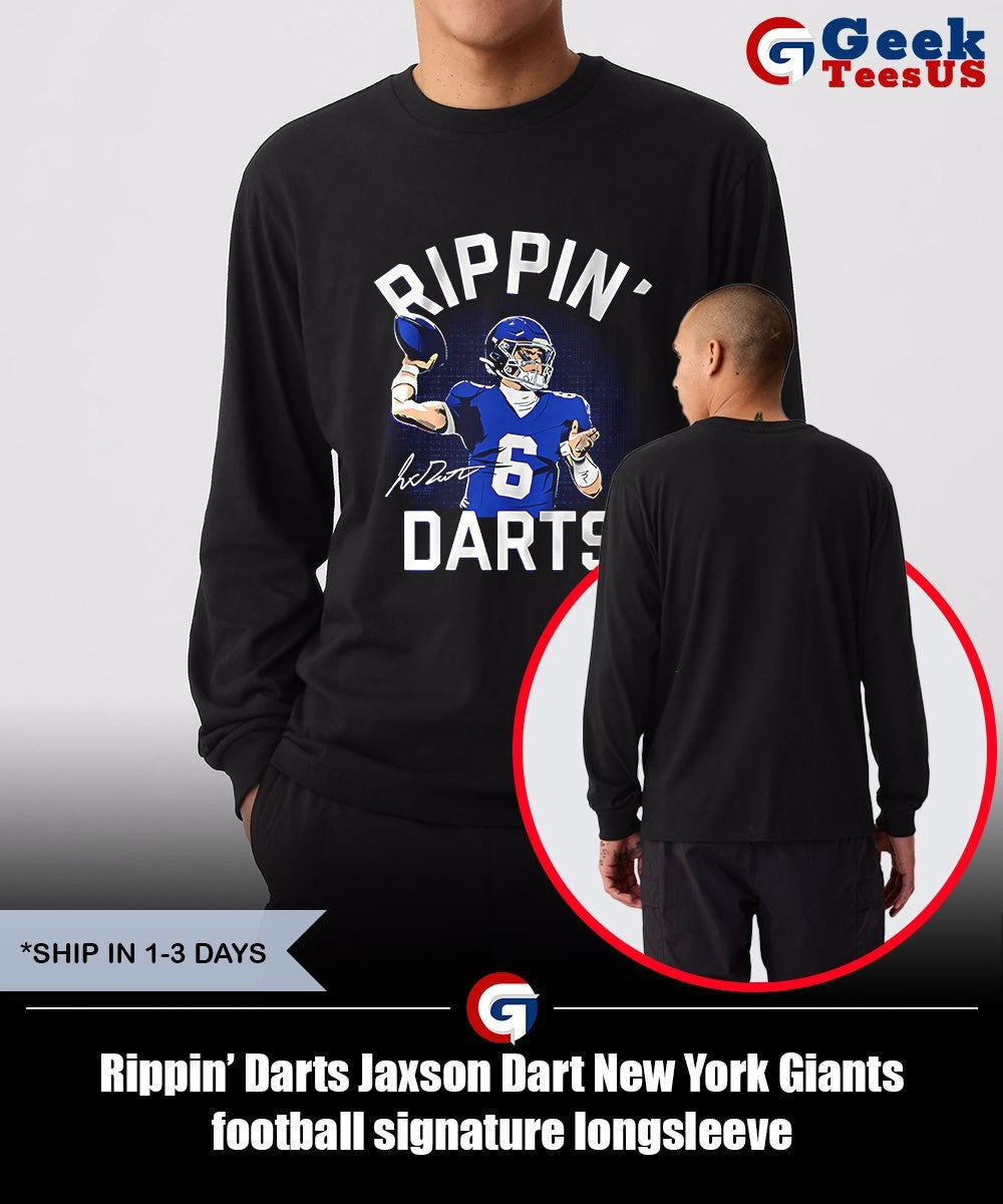 Rippin’ Darts Jaxson Dart New York Giants football signature shirt
