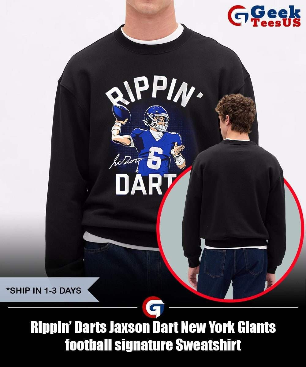 Rippin’ Darts Jaxson Dart New York Giants football signature shirt