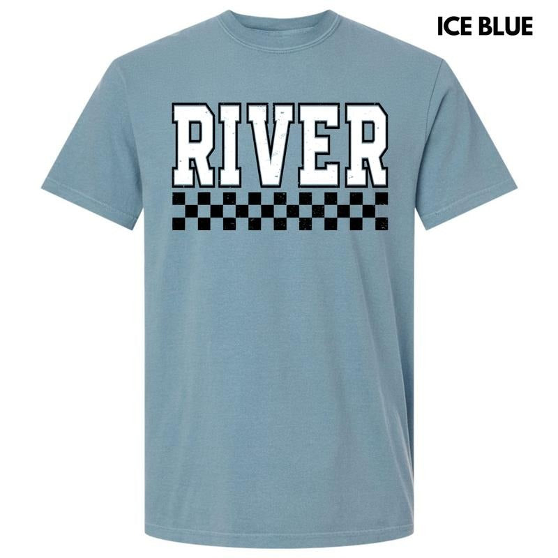 River Varsity Checkered Comfort Colors T-Shirt 'NLB' Hoodie, Sweatshirt | HypeDripTees.com