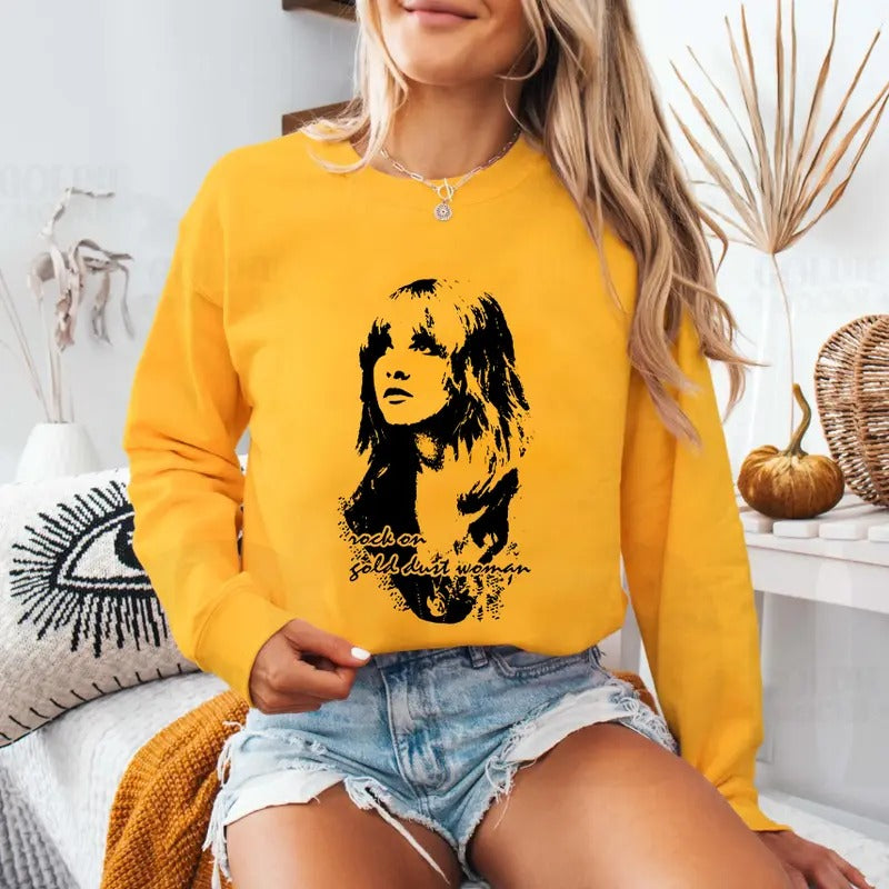 Rock On Gold Shirt Sweatshirt Hoodie, Women Sweatshirt, Gift For Fan | HypeDripTees.com