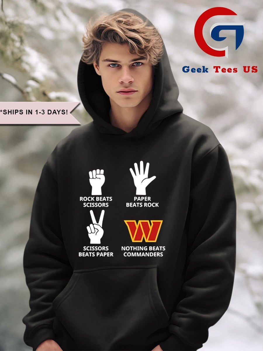 Rock Paper Scissors nothing beats Washington Commanders 2025 logo shirt