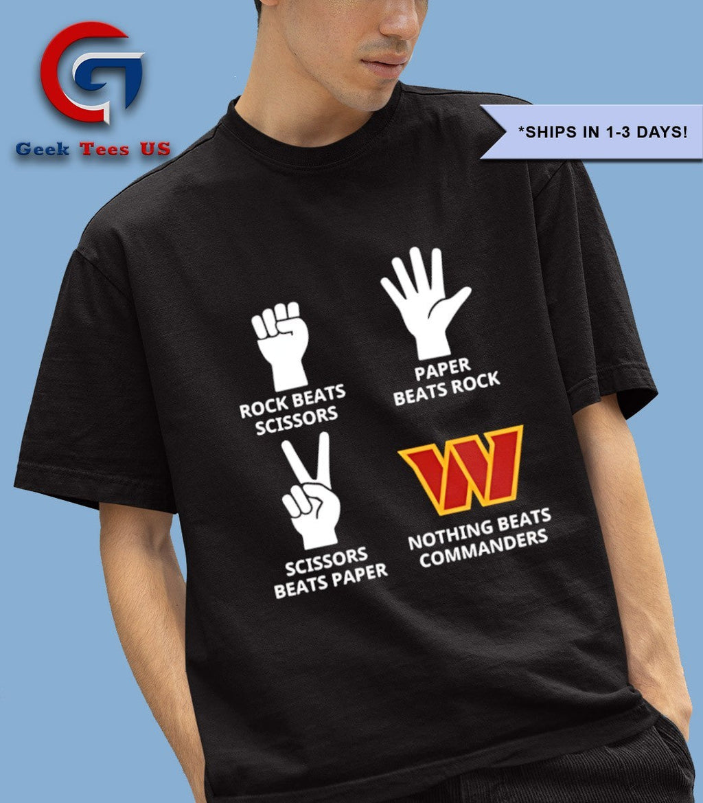 Rock Paper Scissors nothing beats Washington Commanders 2025 logo shirt