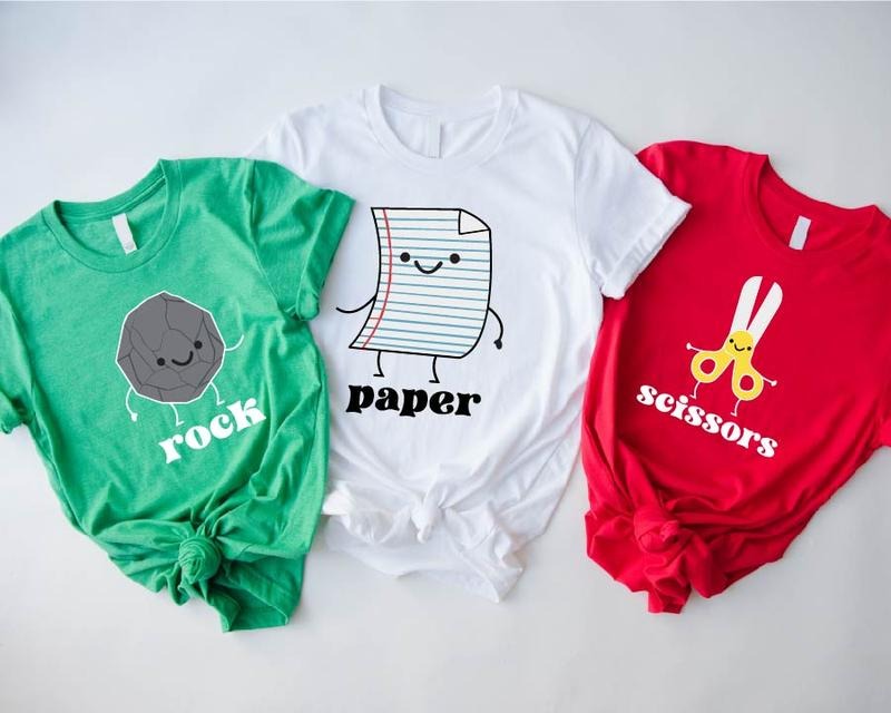 Rock Shirt, Paper Tee, Scissors T-Shirt, Funny Sibling Birthday Gift T-Shirt, Matching Friends Shirt, Group Shirt,...