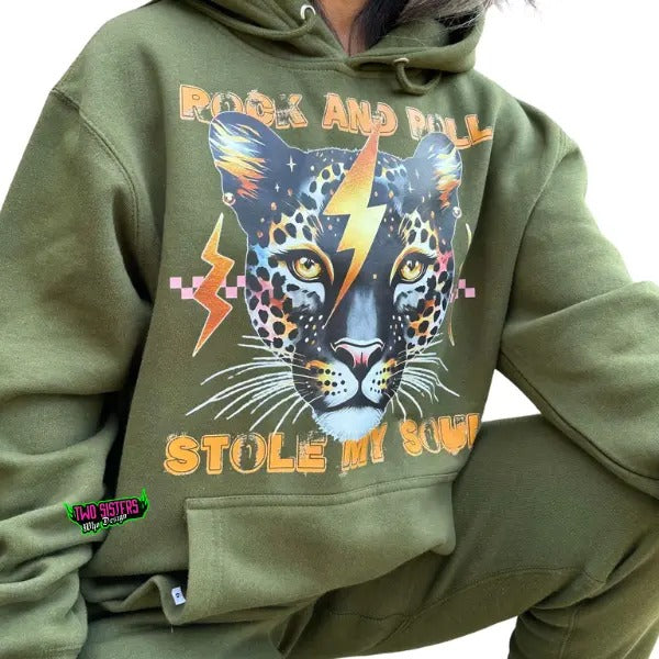 Rock Roll Stole My Soul Grunge Tiger Retro Cotton Edgy Womenwear & Menswear Streetwear Vintage Inspired T-Shirts, Hoodie, Sweatshirt