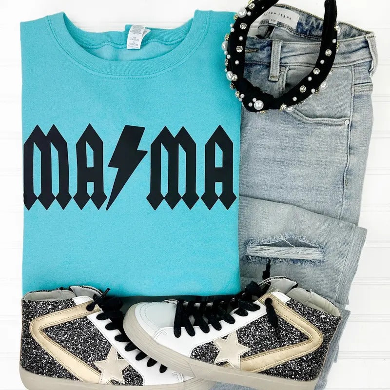 Rocker Mama Lightning Bolt Sweatshirt T-Shirts, Hoodie | HypeDripTees.com