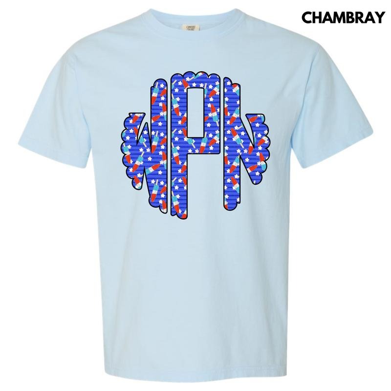 Rocket Pop Monogram Comfort Colors T-Shirt 'NLB' Hoodie, Sweatshirt | HypeDripTees.com