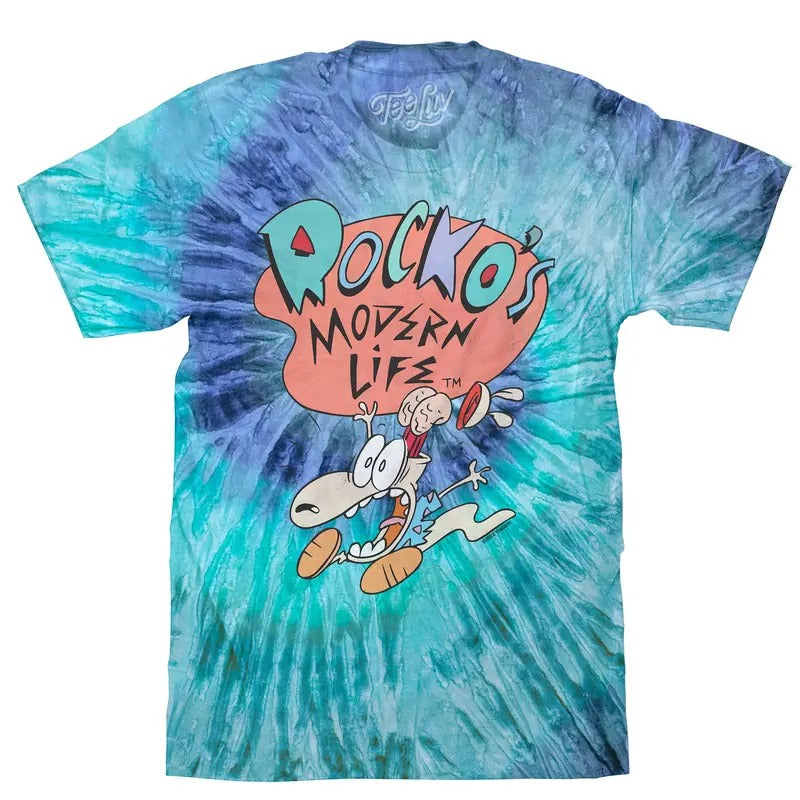 Rocko's Modern Life Tie Dye T-Shirt - Blue Jerry Tie Dye Hoodie, Sweatshirt | HypeDripTees.com