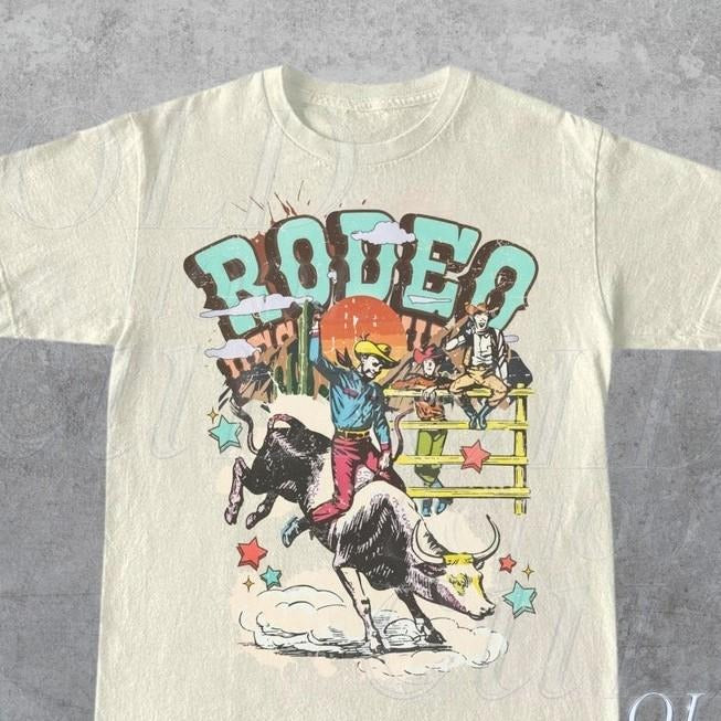 Rodeo Western Cowboy T-Shirt, Vintage 90s Graphic Western Shirt, Retro Rodeo Tee, Distressed Cowboy Shirt, Wild West...