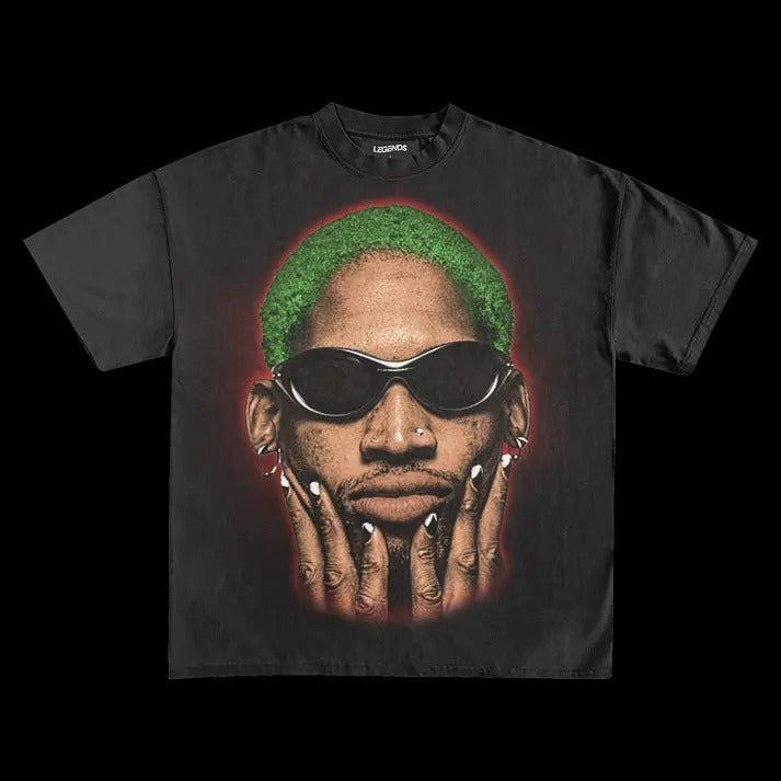 Rodman Big Face Tee Retro Cotton T-Shirt Hoodie, Sweatshirt | HypeDripTees.com
